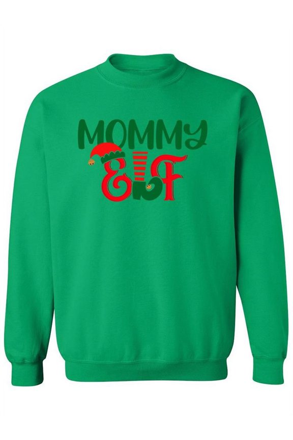 Mommy Elf Phrase Sweatshirt Women -Image by Shutterstock, Female Large
