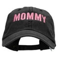 thumbnail image 1 of Mommy Embroidered Pigment Dyed Wash Caps - Black OSFM, 1 of 5