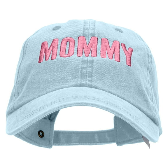 Mommy Embroidered Pigment Dyed Wash Caps - Lt Blue OSFM