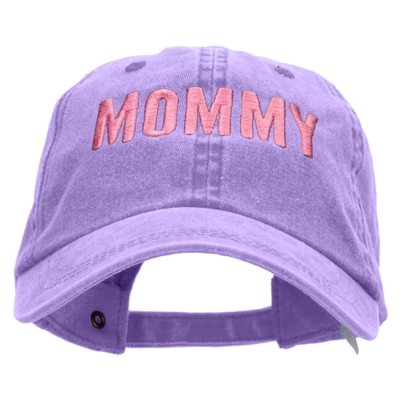 Mommy Embroidered Pigment Dyed Wash Caps - Purple OSFM