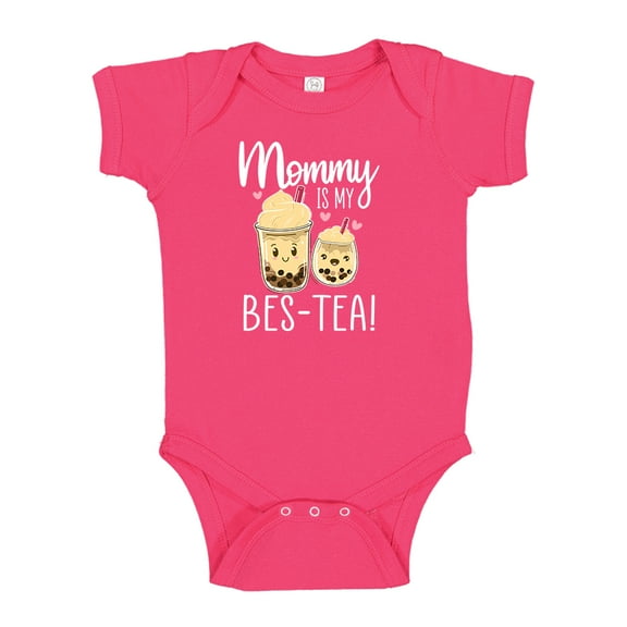 Mommy Is My Bes-Tea Baby Bodysuit One Piece 18 mo Cyber Pink