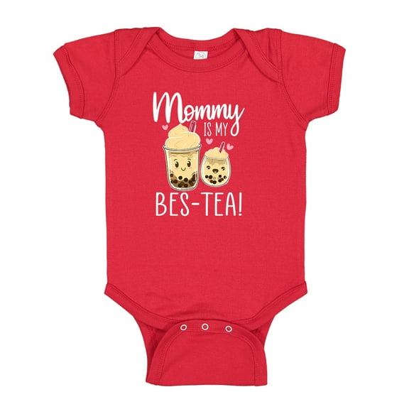 Mommy Is My Bes-Tea Baby Bodysuit One Piece 6 mo Red