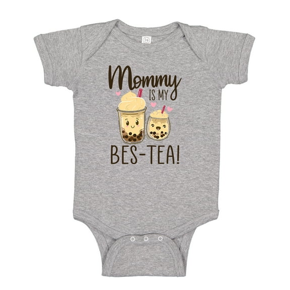 Mommy Is My Bes-Tea Baby Bodysuit One Piece NB Athletic Heather