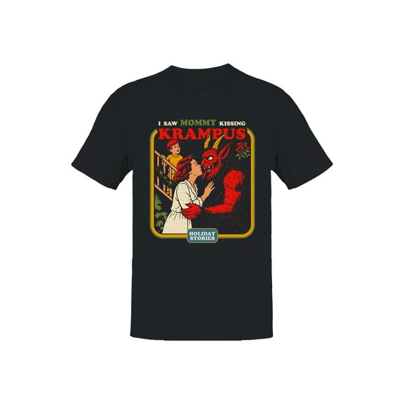 Mommy Kissing Krampus Holiday Humor Men's T-shirt