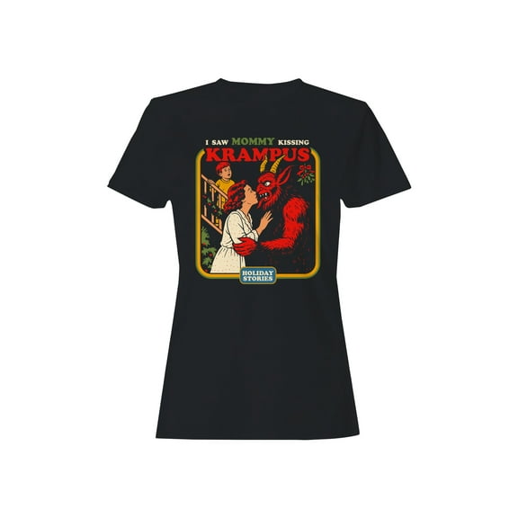 Mommy Kissing Krampus Holiday Humor Women's T-shirt