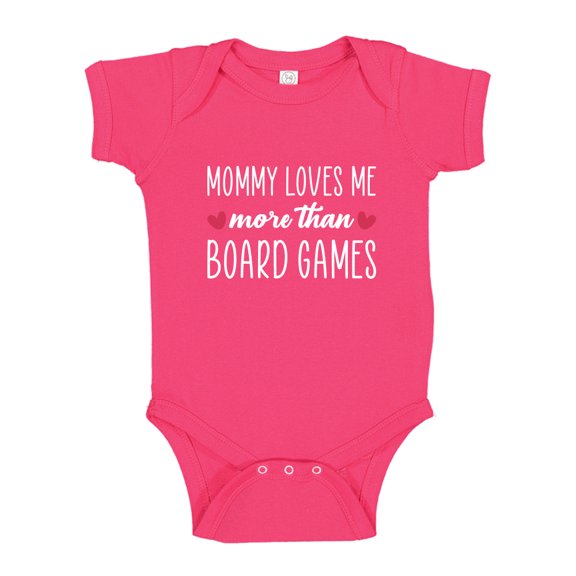 Mommy Loves Me More Than Board Games Baby Bodysuit One Piece 12 mo Cyber Pink