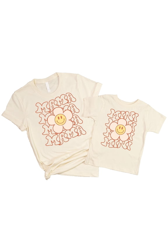 Mommy & Me Happy Daisy Mama & Mini Matching Mother's Day Outfits Natural Shirt 18 Months