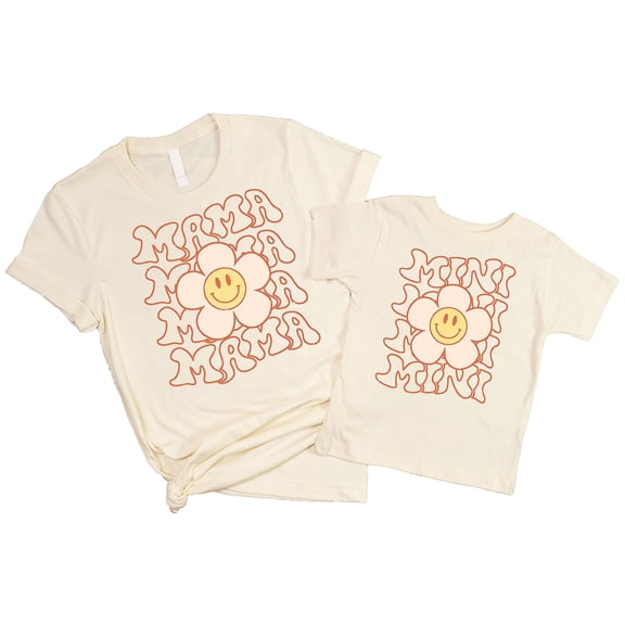 Mommy & Me Happy Daisy Mama & Mini Matching Mother's Day Outfits Natural Shirt Adult X-Large