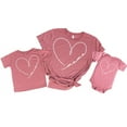 thumbnail image 1 of Mommy & Me Matching Mama & Mini Doodle Heart Shirts & Bodysuits for Kids & Adults Mauve Shirt 2T, 1 of 3
