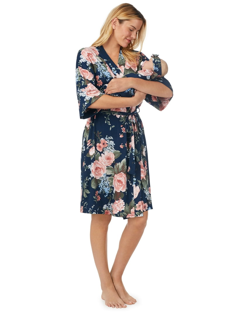 Maternity Robes Newborn Swaddle And Robe Set Mommy And Me Robe Swaddle,  Adult S/M Sage