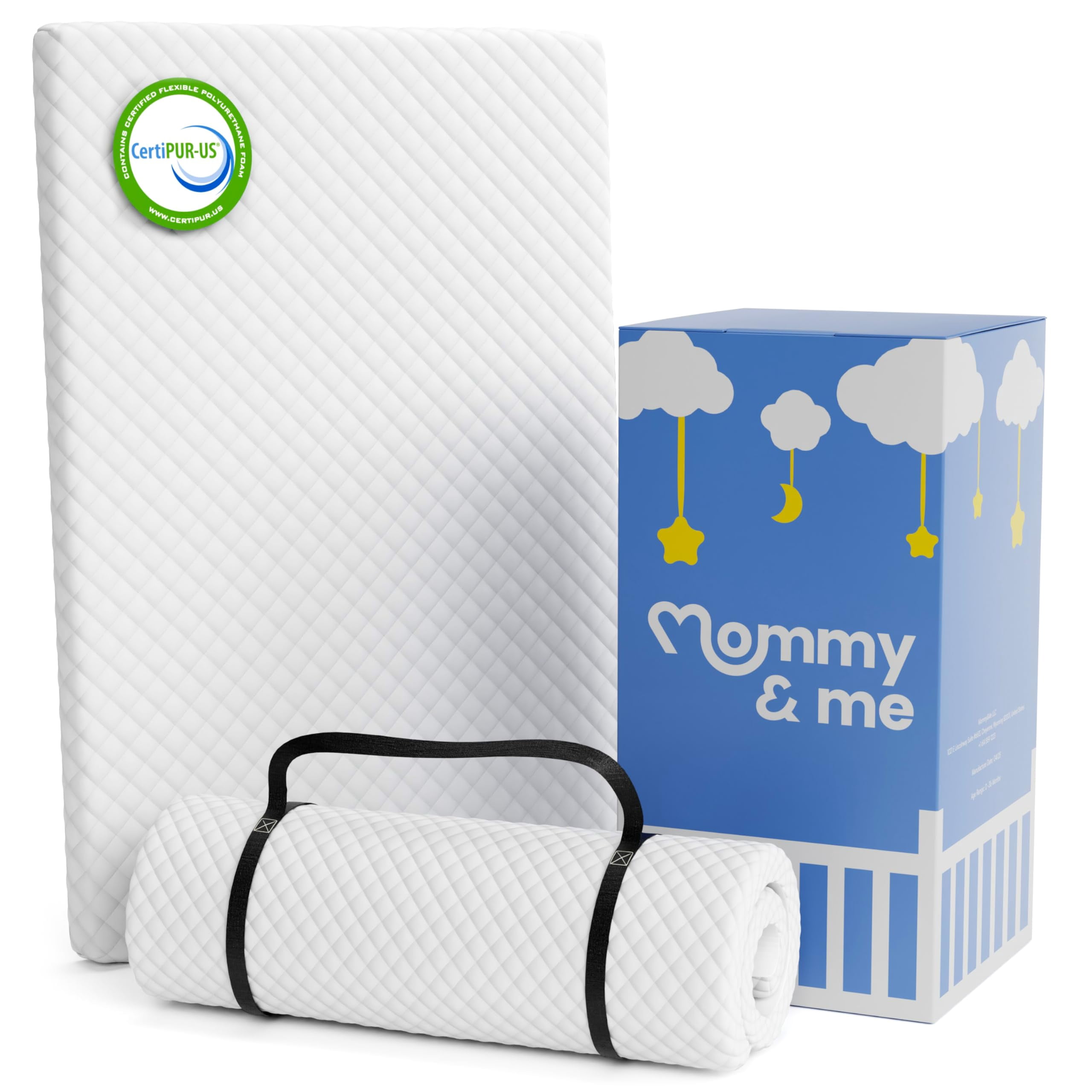 Mommy&Me Pack and Play Mattress Pad (38"x26"x1") with Soft Washable Breathable Cover, Waterproof, CertiPUR-US Certified Foam, Pack&Play Topper C108