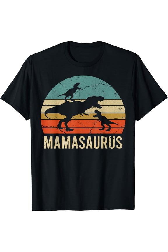 Mommy Mom Mama Dinosaur Funny 2 Two kid Mamasaurus 2020 Gift T-Shirt