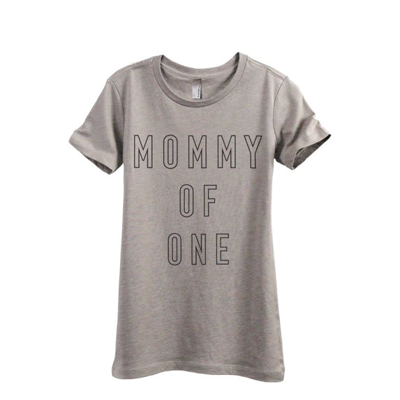Mommy Of One Women's Fashion Relaxed T-Shirt Tee Heather Tan Small
