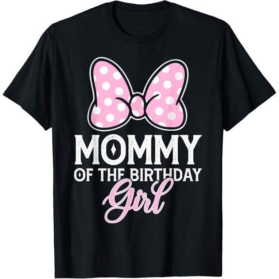 Mommy Of The Birthday Girl Cute Pink Bow Family Matching T-Shirt