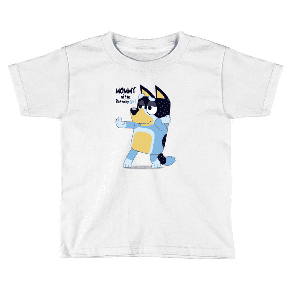 Mommy Of The Birthday Girl Toddler T Shirt Bluey Cartoon Shirt, Gift For Her, Kids Birthday Tee TODDLER SHORT SLEEVE TEE BELLA CANVAS 3001T