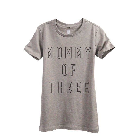 Mommy Of Three Women's Fashion Relaxed T-Shirt Tee Heather Tan Small