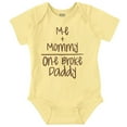 thumbnail image 1 of Mommy Plus Me Equals One Broke Daddy Romper Boys or Girls Infant Baby Brisco Brands NB, 1 of 1