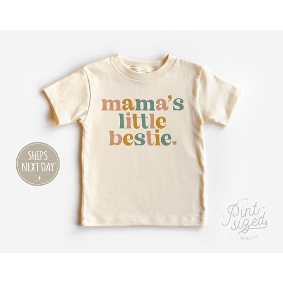 Mommy'S Little Bestie Toddler Shirt - Cute Mother'S Day Kids Shirt - Minimalist Natural Tee, New Born, Baby Shower Gift, New Parents Gift