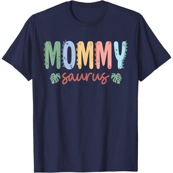 Mommy Saurus Dad Dinosaur Birthday Family Matching Unisex T-Shirt for Men Women Kids,Navy Color,Size YL