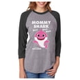 thumbnail image 1 of Mommy Shark Shirt Baby Shark Mother 3/4 Women Sleeve Baseball Jersey Shirt X-Large black/gray, 1 of 5