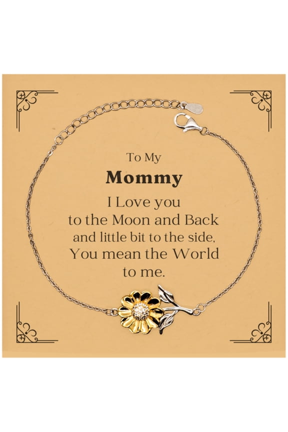 Mommy Sunflower Bracelet - A Perfect Gift to Express Love and Appreciation for Mom on Christmas, Mothers Day, or Birthday