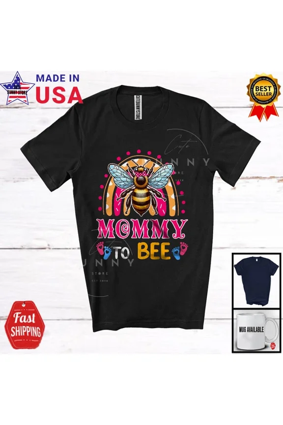 Mommy To Bee, Mother'S Day Bee Rainbow, Pregnancy Beekeeper T-Shirt Unisex S-5XL Hot Trending Shirt, Vintage Birthday Gift