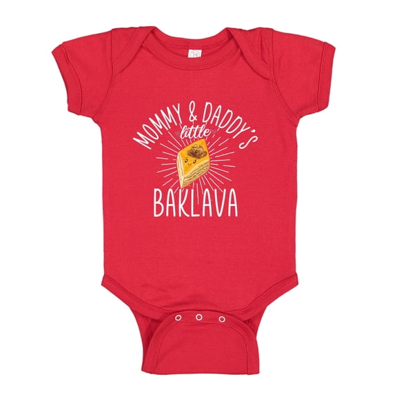 Mommy and Daddy's Little Baklava Baby Bodysuit One Piece 24 mo Red