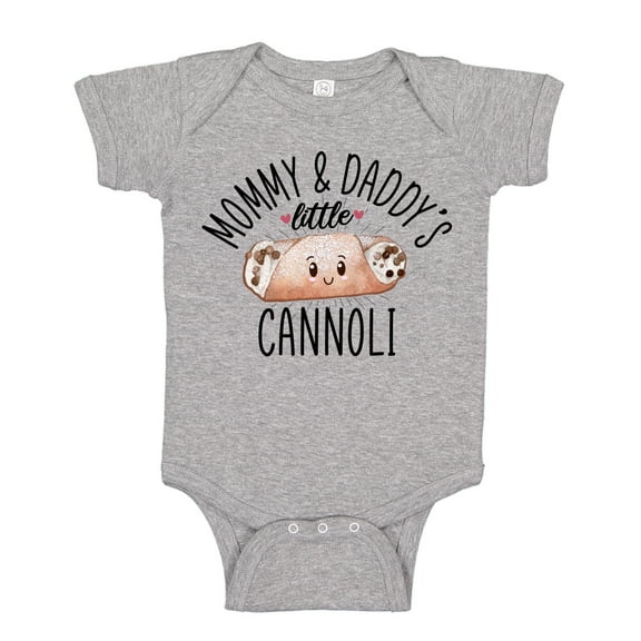 Mommy and Daddy's Little Cannoli Baby Bodysuit One Piece 12 mo Athletic Heather