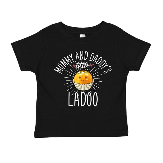 Mommy and Daddy's Little Ladoo Toddler T-Shirt 3T Black