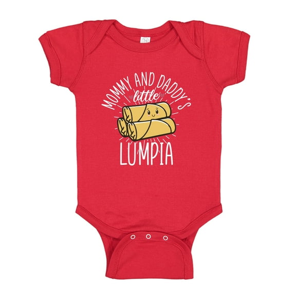 Mommy and Daddy's Little Lumpia Baby Bodysuit One Piece NB Red