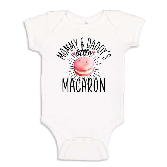 Mommy and Daddy's Little Macaron Baby Bodysuit One Piece 12 mo White