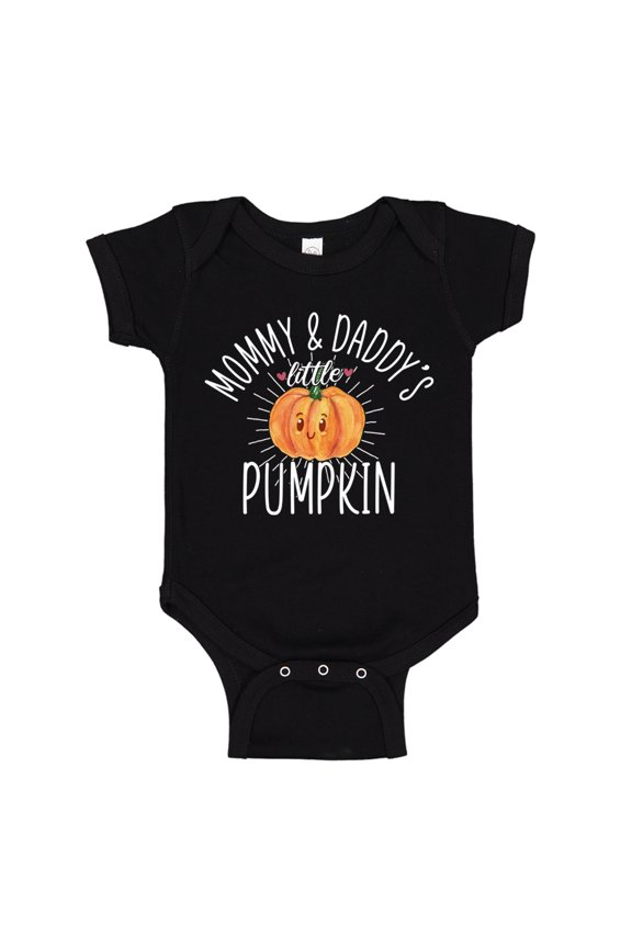 Mommy and Daddy's Little Pumpkin Baby Bodysuit One Piece NB Black