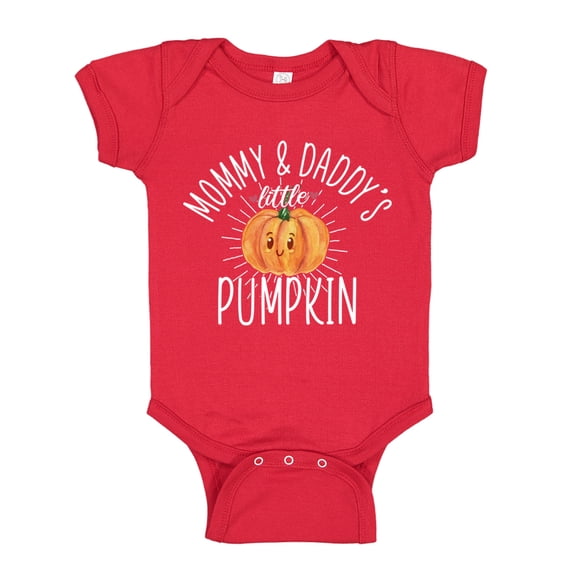 Mommy and Daddy's Little Pumpkin Baby Bodysuit One Piece NB Red