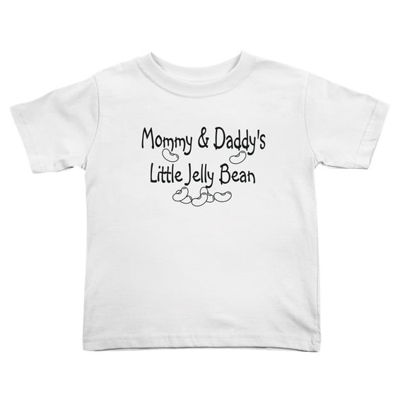 Mommy and Daddys Little Jelly Bean Cute Toddler T Shirts for Boys Girls (White, 4T)