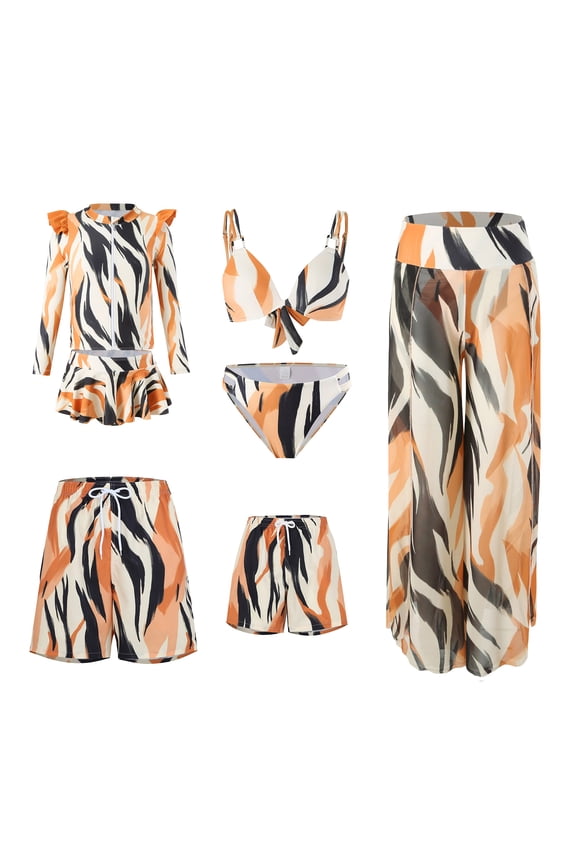 Mommy and Me Bathing Suits Swimsuit Dad and Son Family Matching Swim Trunks Beach Summer Swimwear