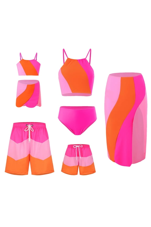 Mommy and Me Bathing Suits Swimsuit Dad and Son Family Matching Swim Trunks Beach Summer Swimwear