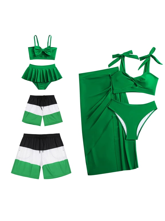 Mommy and Me Bathing Suits Swimsuit Dad and Son Family Matching Swim Trunks Beach Summer Swimwear