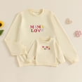 thumbnail image 1 of Mommy and Me Matching Outfits Letter Print Long Sleeve Crewneck Sweatshirt Pullover Tops, 1 of 10