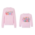 thumbnail image 1 of Mommy and Me Matching Outfits Letter Print Long Sleeve Crewneck Sweatshirt Pullover Tops, 1 of 10
