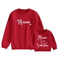 thumbnail image 1 of Mommy and Me Matching Outfits Letter Print Round Neck Pullover Long Sleeve Sweatshirts Tops, 1 of 10