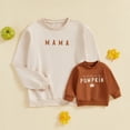 thumbnail image 1 of Mommy and Me Matching Outfits Letter Print Round Neck Pullover Long Sleeve Sweatshirts Tops, 1 of 10