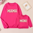 thumbnail image 1 of Mommy and Me Matching Outfits Letter Print Round Neck Pullover Long Sleeve Sweatshirts Tops, 1 of 10