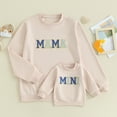 thumbnail image 1 of Mommy and Me Matching Outfits Mama Mini Letter Print Long Sleeve Crewneck Sweatshirt Halloween Baby Matching Clothes, 1 of 8