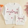 thumbnail image 1 of Mommy and Me Matching Outfits Mama and Mini Long Sleeve Crewneck Sweater Pullover Tops, 1 of 10