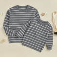 thumbnail image 1 of Mommy and Me Matching Outfits Sweater Stripe Long Sleeve Knitwear Crewneck Pullover Knit Tops, 1 of 10