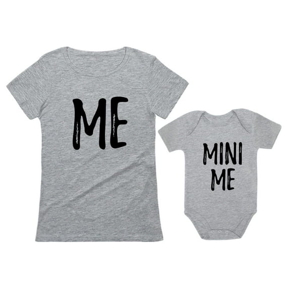 Mommy and Me Outfits Me and Mini Me Mother Daughter Matching Mothers Day Shirts Mom Gray Large / Daughter Gray 18M (12-18M)