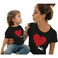 thumbnail image 1 of Mommy and Me Shirts Love Heart Printed Short Sleeve T-Shirt Tops Blouse Mother Daughter Matching Clothes Outfits, 1 of 9