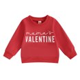 thumbnail image 1 of Mommy and Me Valentines Outfits Letter Print Family Matching Sweatshirt Long Sleeve Round Neck Pullover, 1 of 8