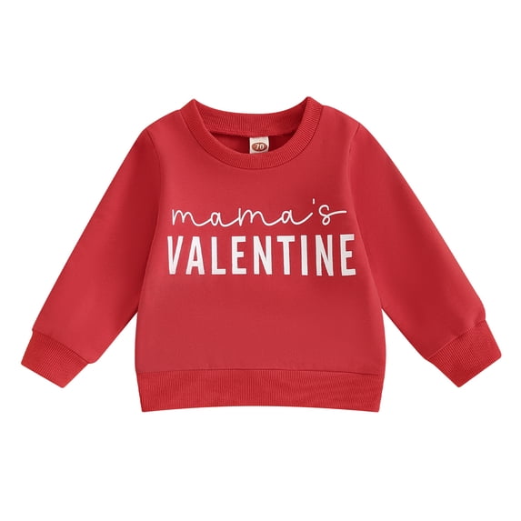 Mommy and Me Valentines Outfits Letter Print Family Matching Sweatshirt Long Sleeve Round Neck Pullover