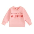 thumbnail image 1 of Mommy and Me Valentines Outfits Letter Print Family Matching Sweatshirt Long Sleeve Round Neck Pullover, 1 of 8